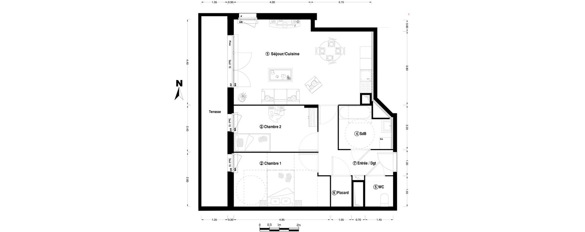 Appartement T3 de 69,30 m2 &agrave; Chelles Centre