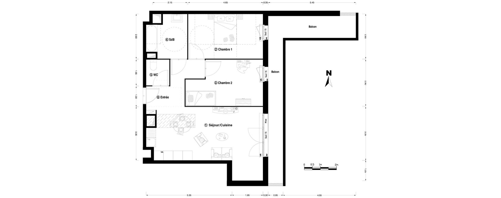 Appartement T3 de 66,20 m2 &agrave; Chelles Centre