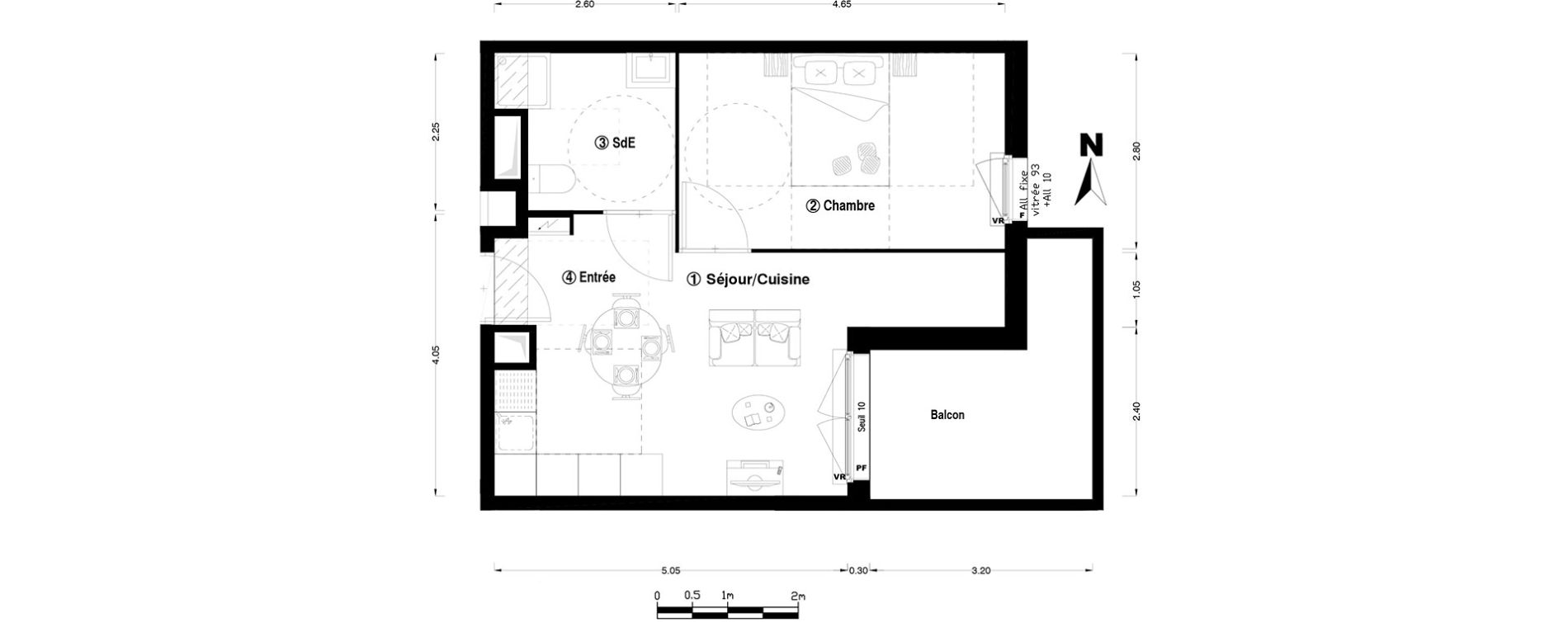 Appartement T2 de 39,00 m2 &agrave; Chelles Centre