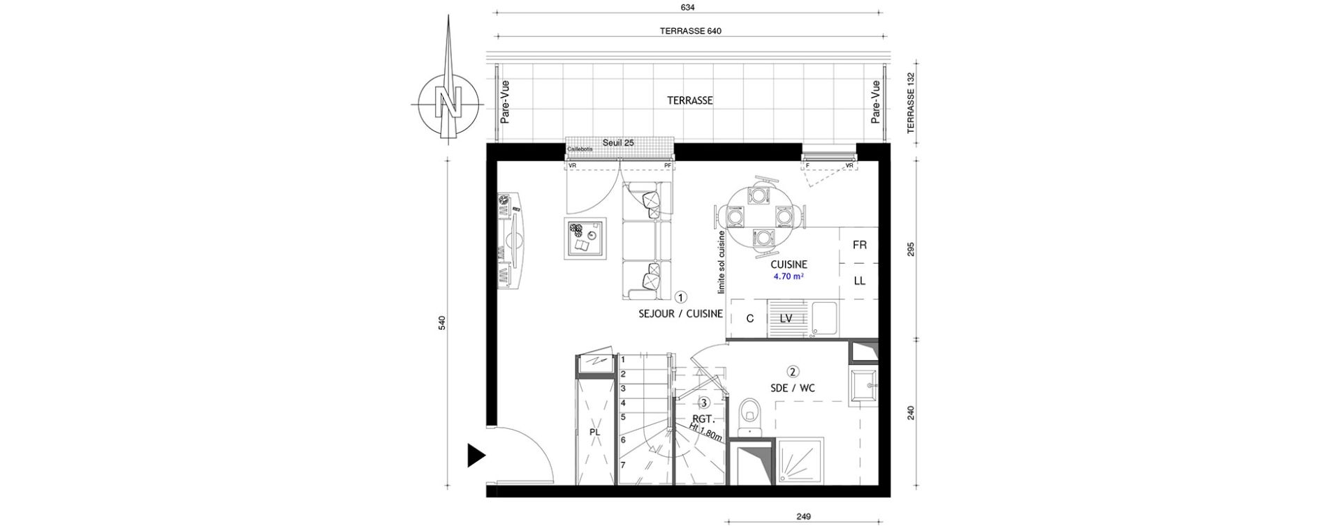 Appartement T3 de 60,05 m2 &agrave; Chelles Centre