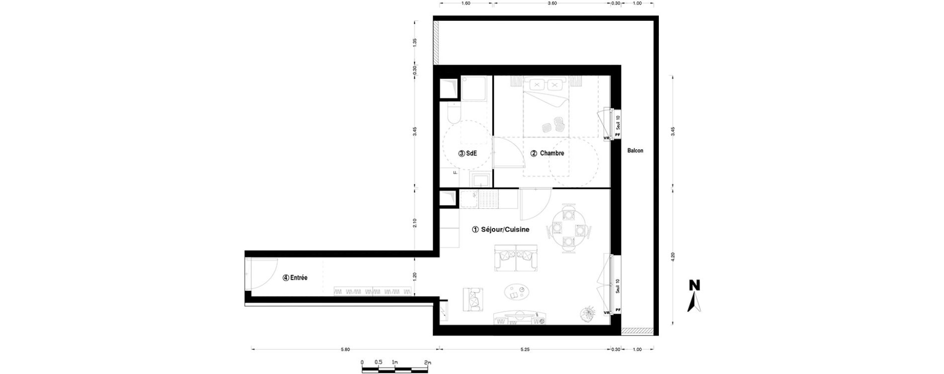 Appartement T2 de 46,00 m2 &agrave; Chelles Centre