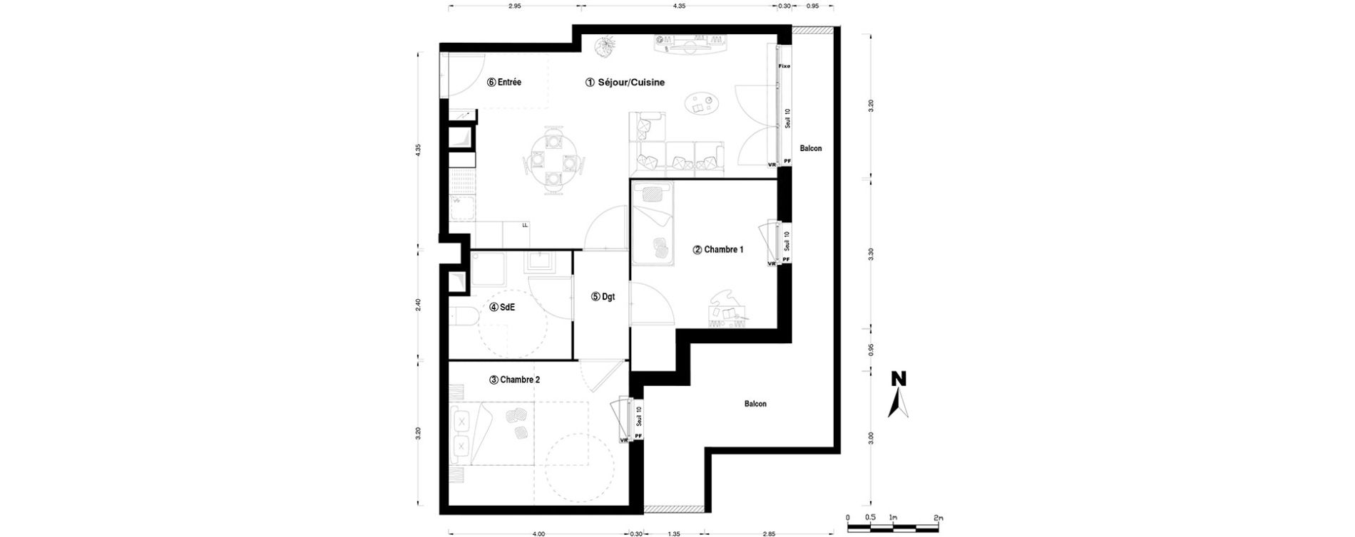 Appartement T3 de 61,30 m2 &agrave; Chelles Centre