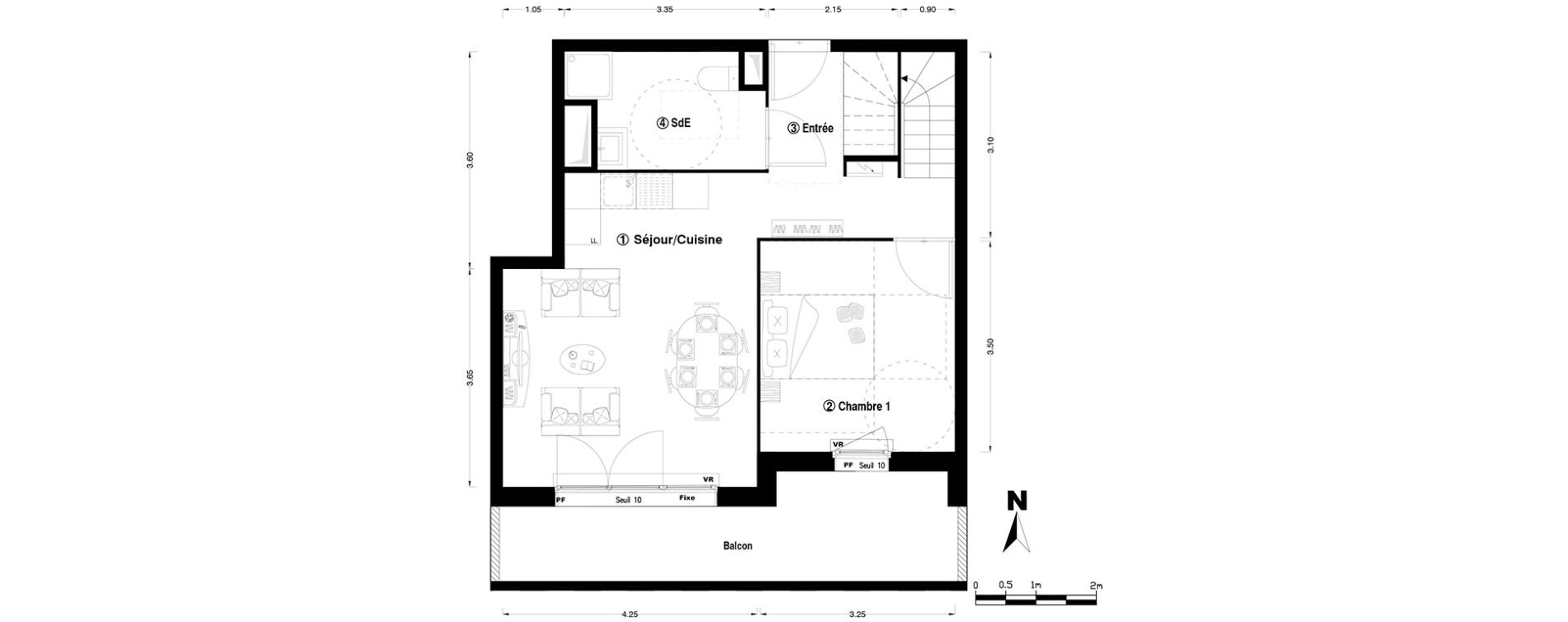 Duplex T4 de 92,50 m2 &agrave; Chelles Centre