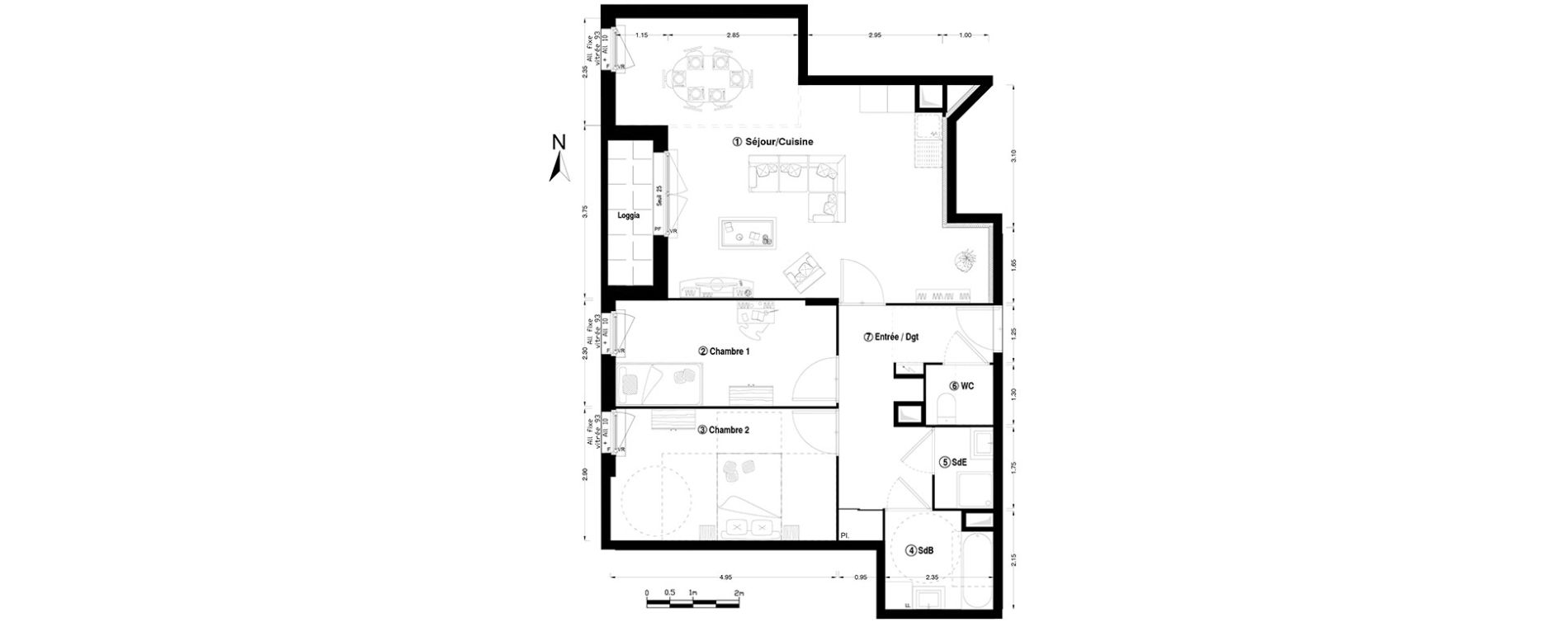 Appartement T3 de 80,90 m2 &agrave; Chelles Centre