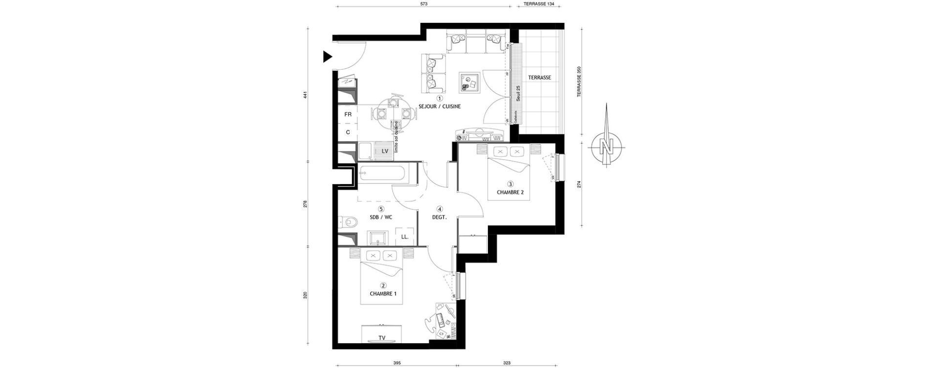 Appartement T3 de 55,50 m2 &agrave; Chelles Centre