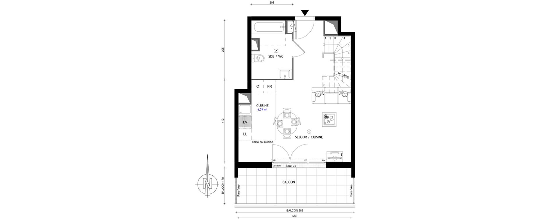 Appartement T3 de 64,90 m2 &agrave; Chelles Centre