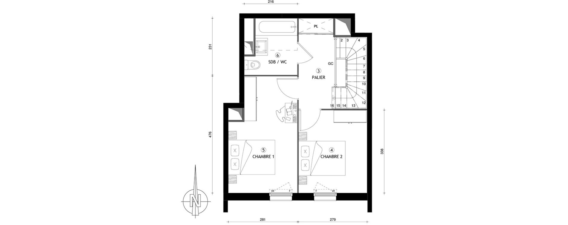 Appartement T3 de 64,90 m2 &agrave; Chelles Centre