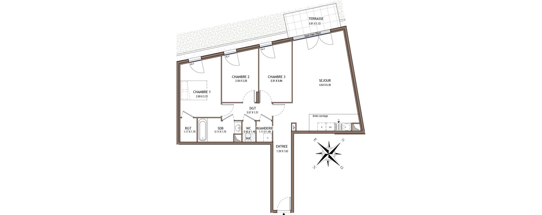 Appartement T4 de 82,60 m2 &agrave; Chelles Centre