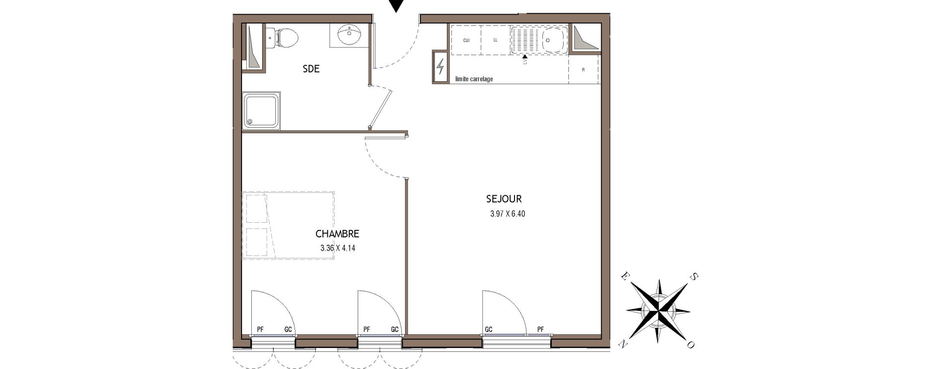 Appartement T2 de 45,51 m2 &agrave; Chelles Centre