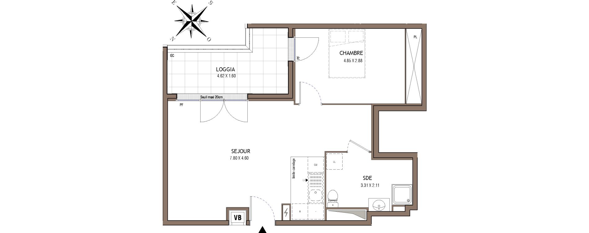 Appartement T2 de 50,55 m2 &agrave; Chelles Centre