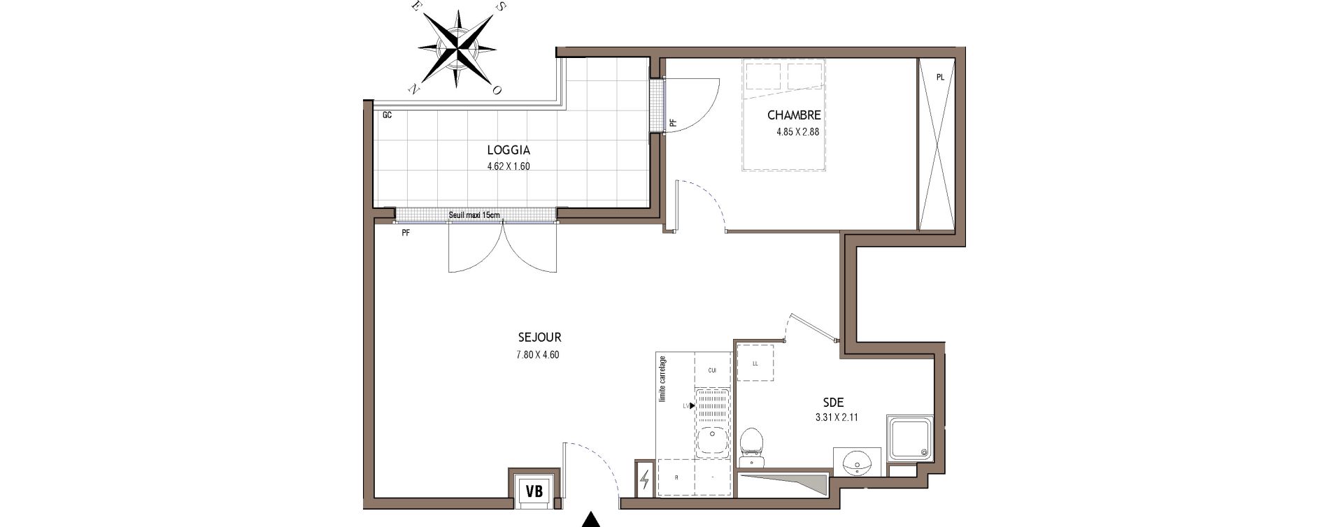 Appartement T2 de 50,55 m2 &agrave; Chelles Centre