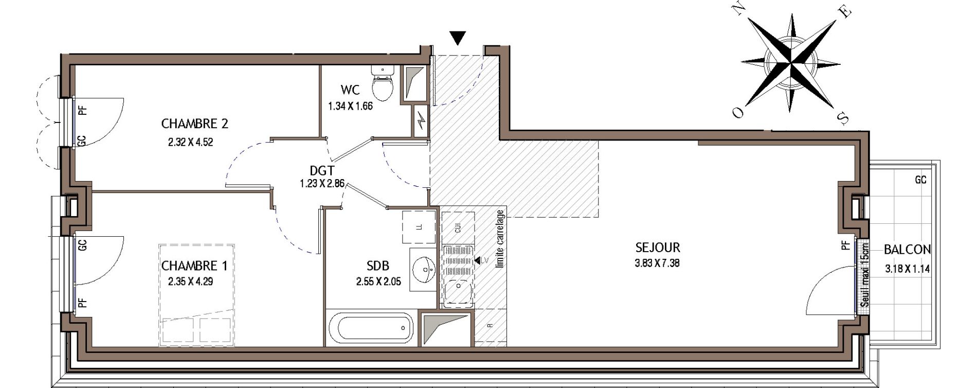 Appartement T3 de 63,07 m2 à Chelles Centre