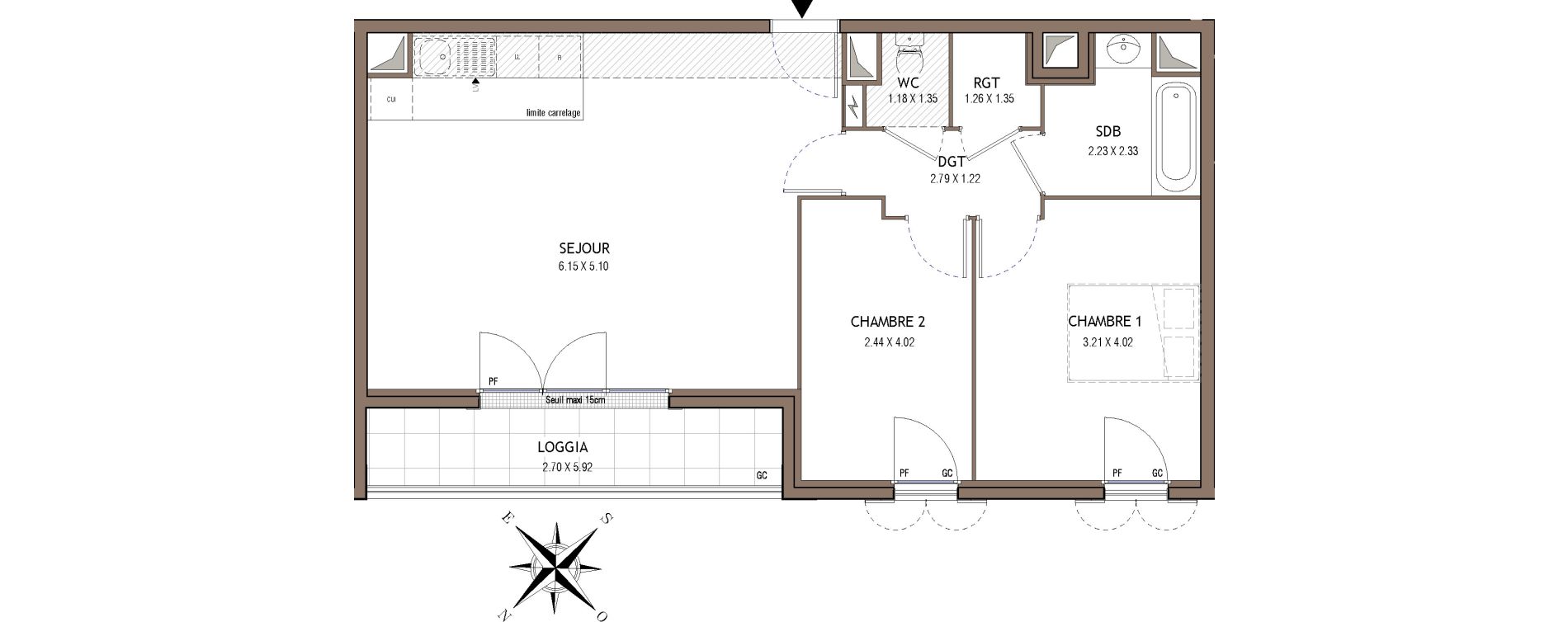 Appartement T3 de 64,83 m2 &agrave; Chelles Centre