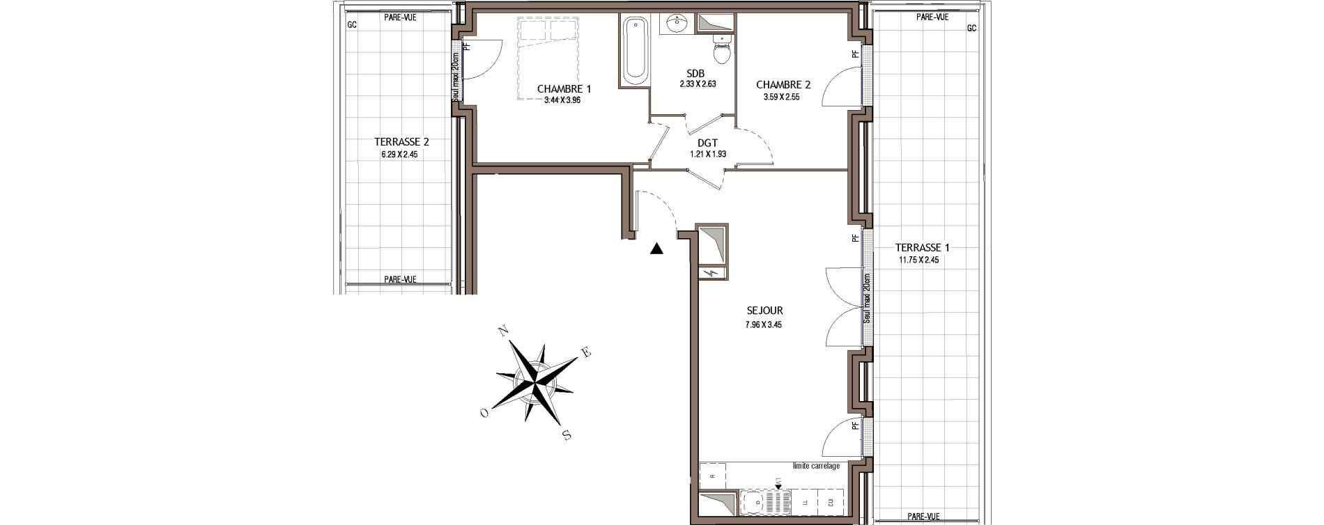 Appartement T3 de 59,34 m2 à Chelles Centre