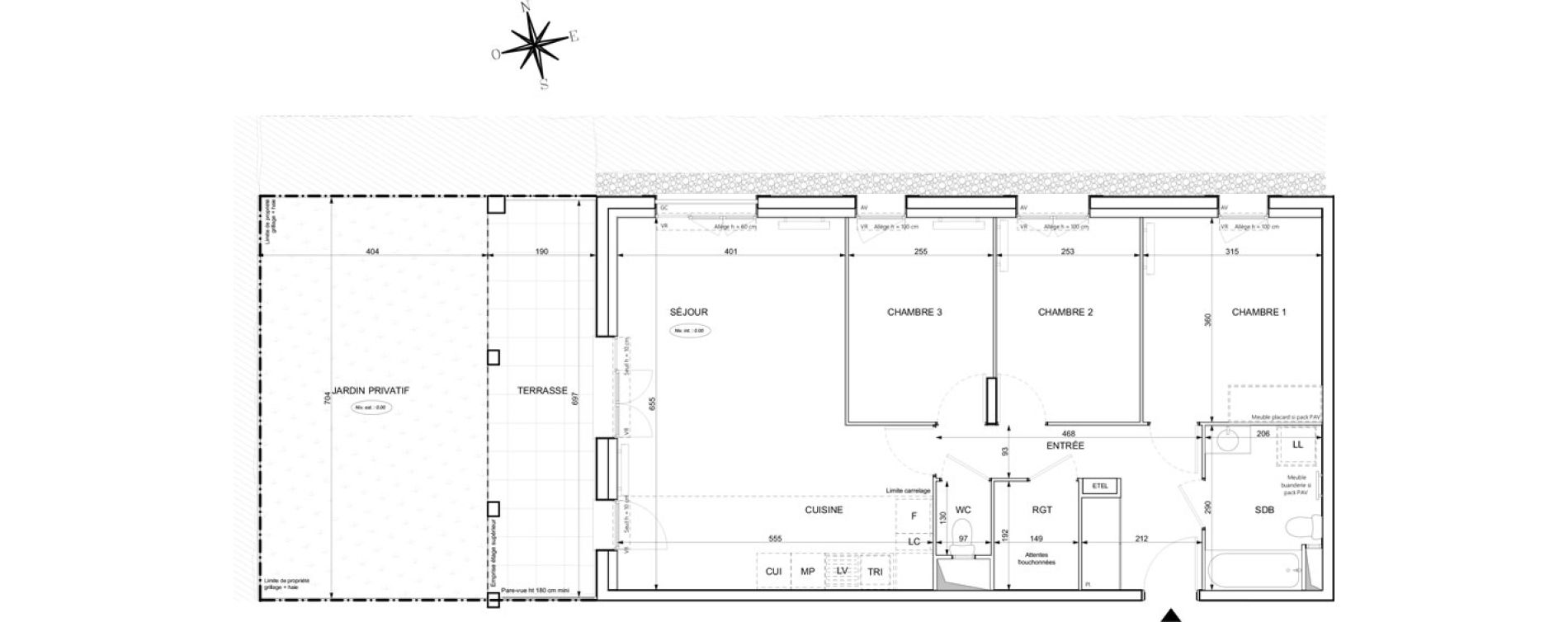 Appartement T4 de 78,32 m2 &agrave; Chessy Centre