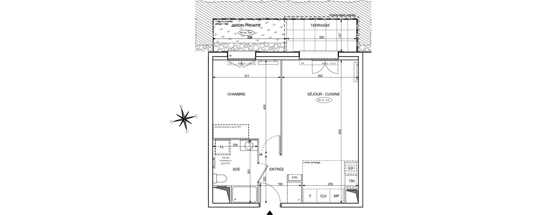 Appartement T2 de 41,68 m2 &agrave; Chessy Centre