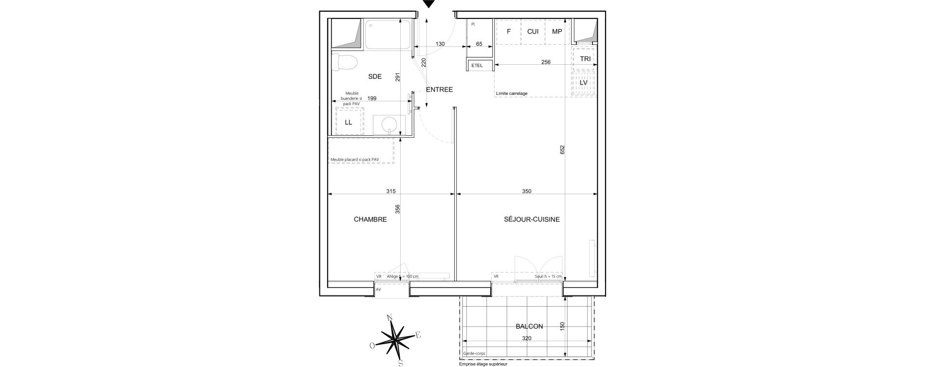 Appartement T2 de 41,54 m2 &agrave; Chessy Centre
