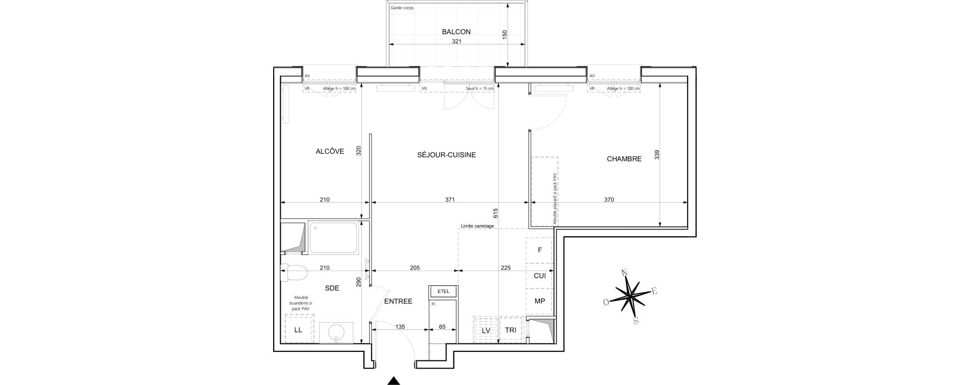 Appartement T2 de 49,30 m2 &agrave; Chessy Centre