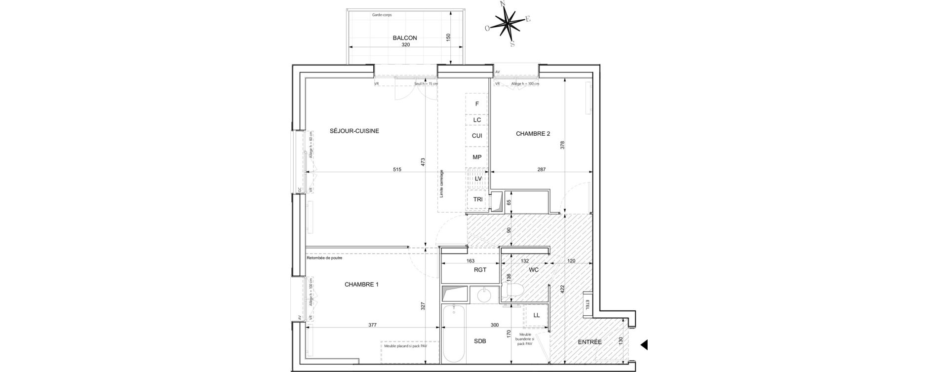 Appartement T3 de 63,43 m2 &agrave; Chessy Centre