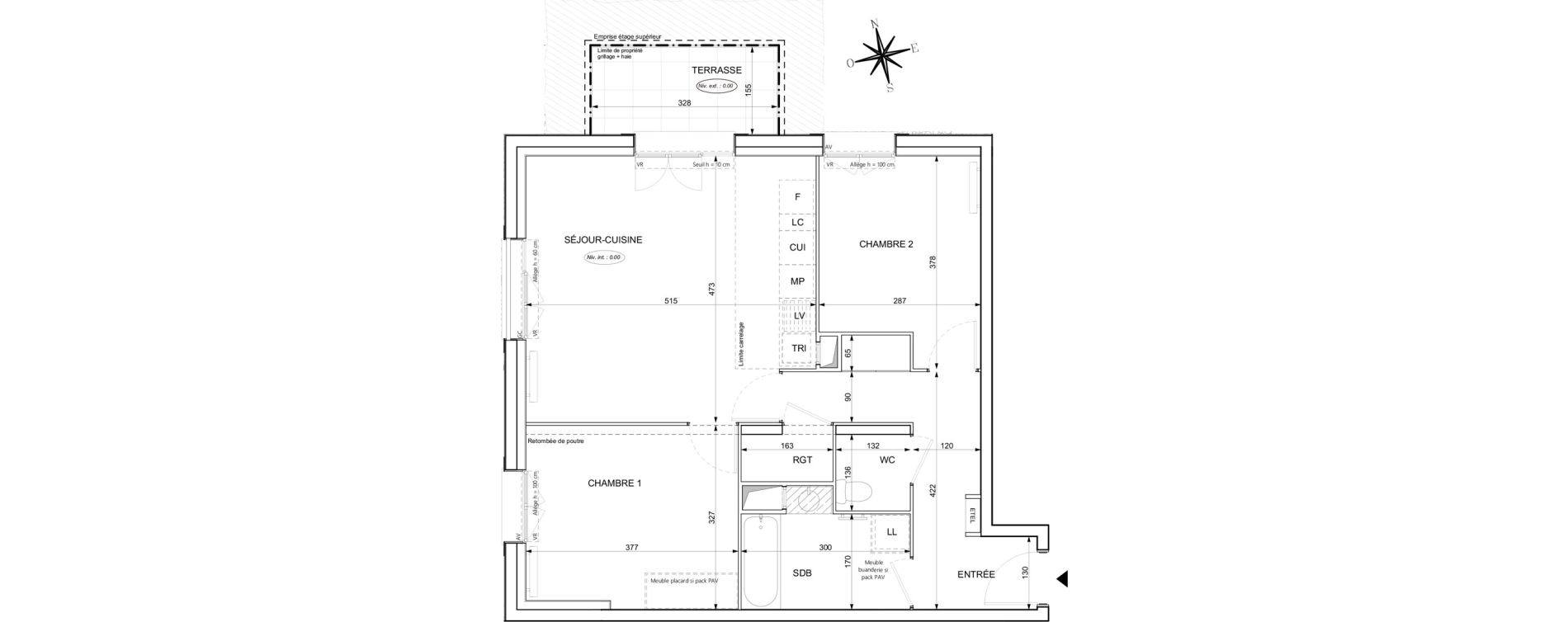 Appartement T3 de 63,43 m2 &agrave; Chessy Centre