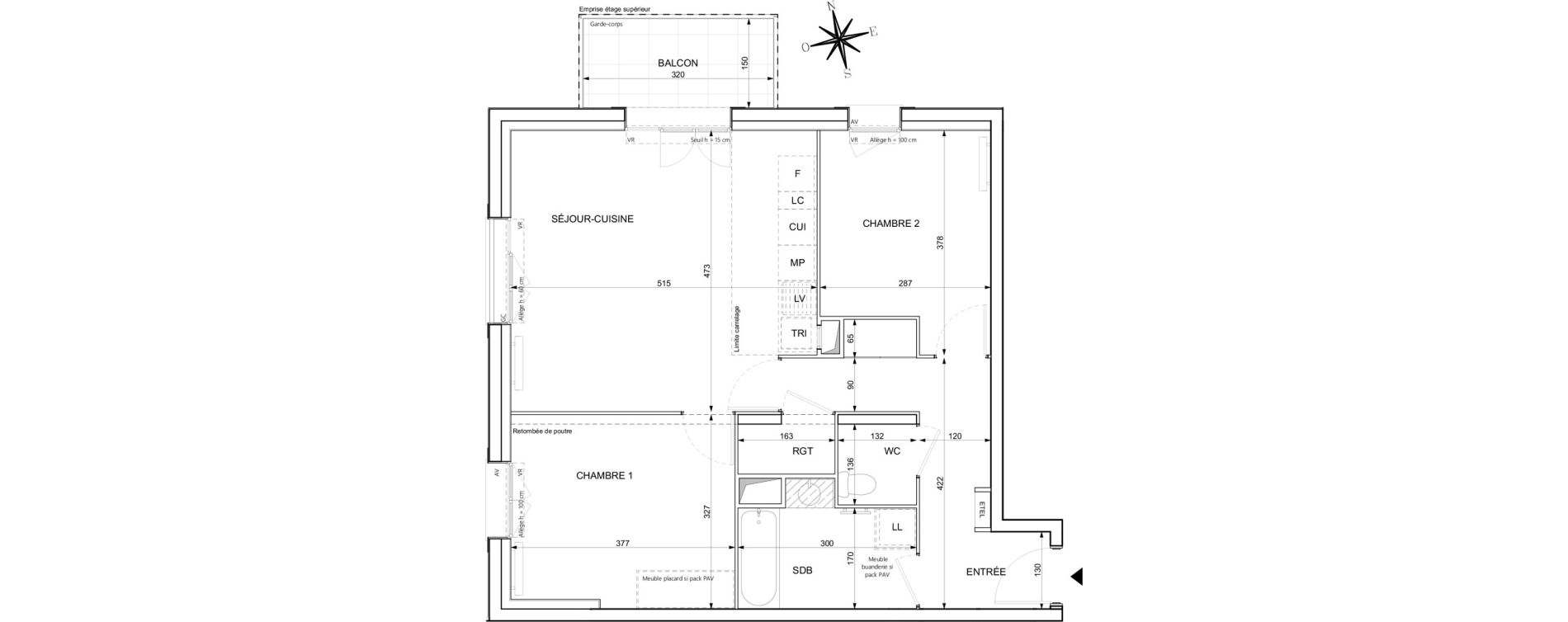 Appartement T3 de 63,43 m2 &agrave; Chessy Centre
