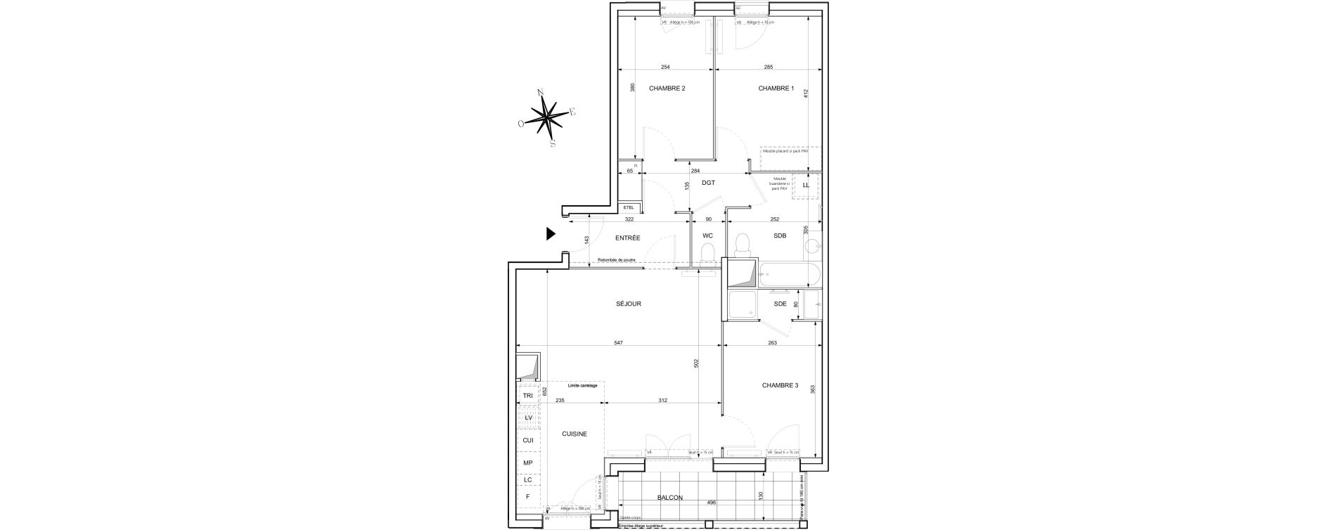Appartement T4 de 79,89 m2 &agrave; Chessy Centre