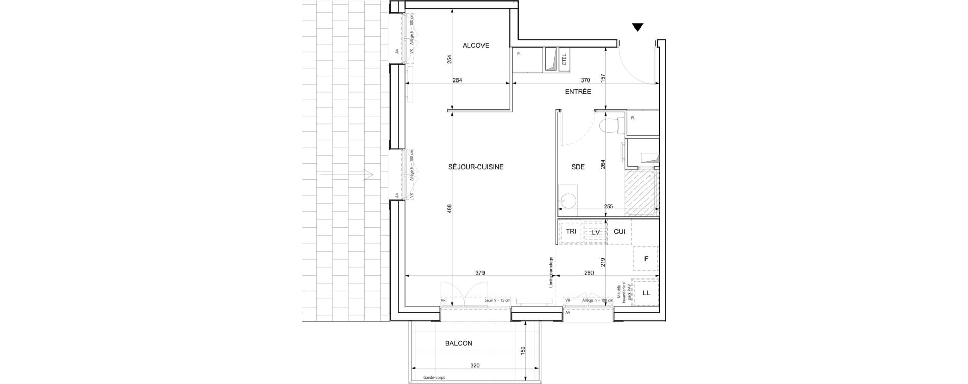 Appartement T1 de 42,35 m2 &agrave; Chessy Centre