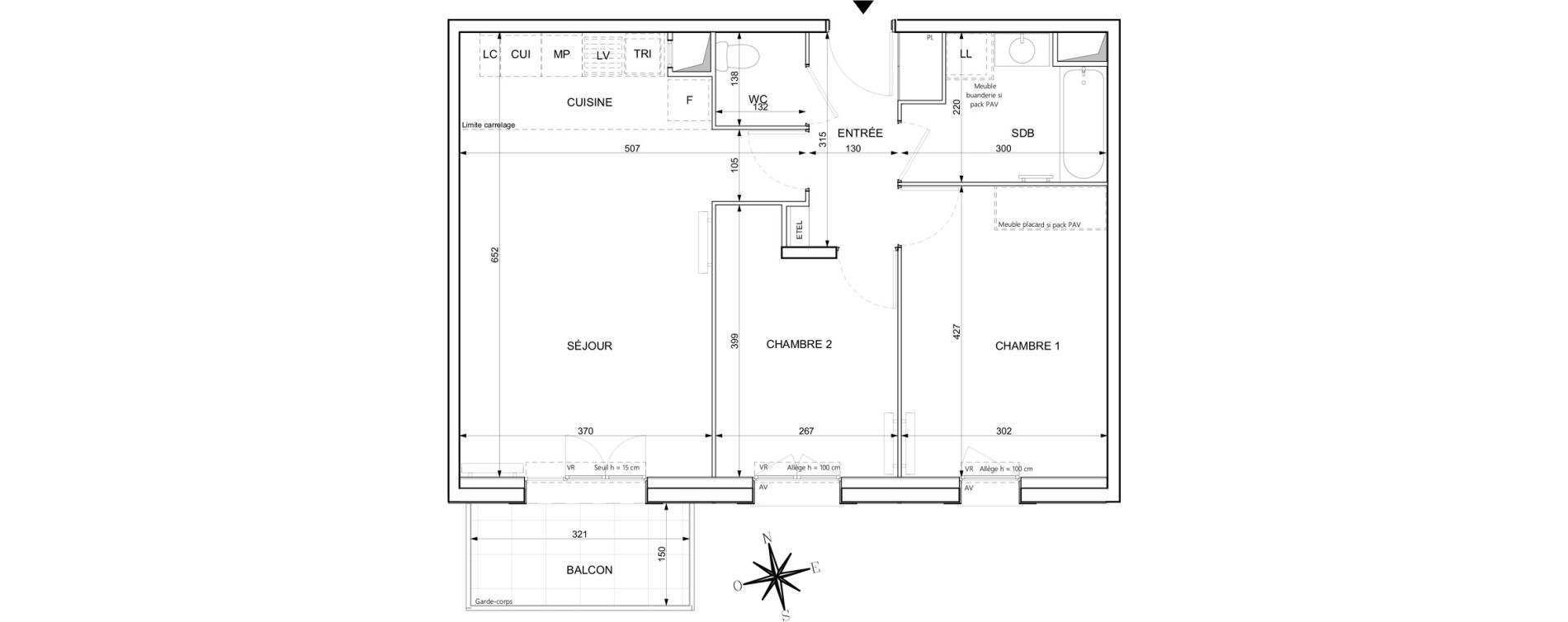 Appartement T3 de 59,60 m2 &agrave; Chessy Centre