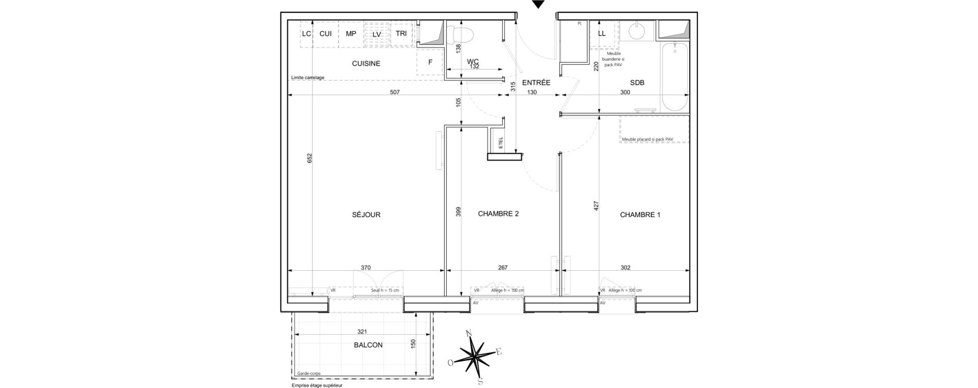 Appartement T3 de 59,60 m2 &agrave; Chessy Centre