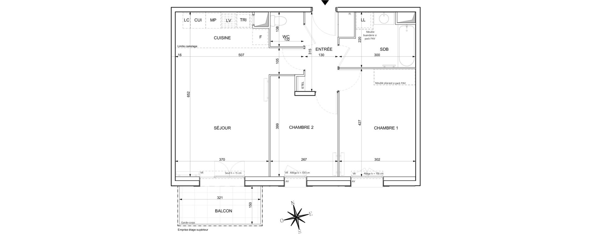Appartement T3 de 59,60 m2 &agrave; Chessy Centre
