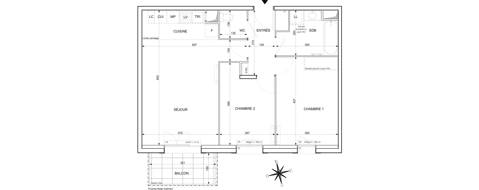 Appartement T3 de 59,48 m2 &agrave; Chessy Centre