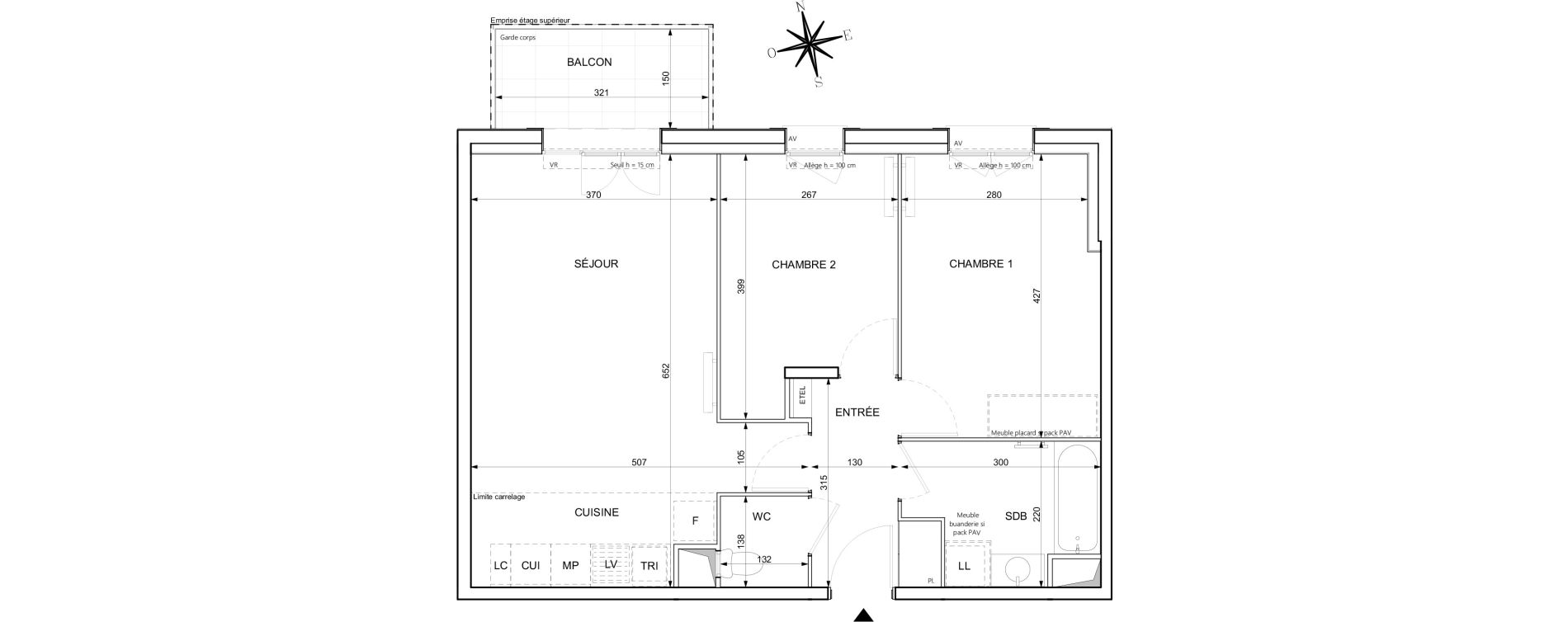 Appartement T3 de 59,18 m2 &agrave; Chessy Centre