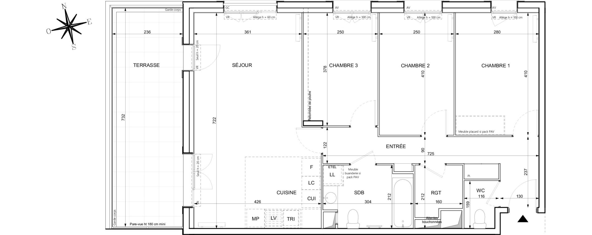 Appartement T4 de 79,31 m2 &agrave; Chessy Centre