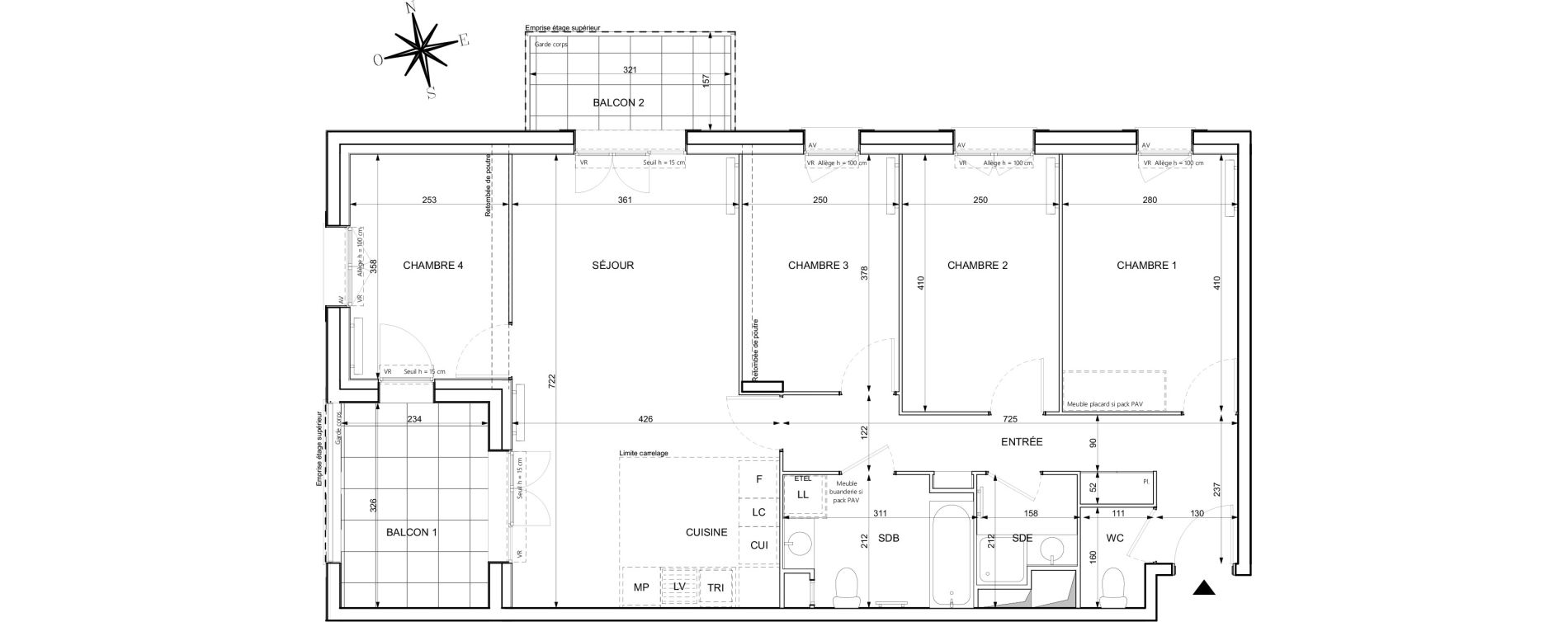 Appartement T5 de 88,37 m2 &agrave; Chessy Centre