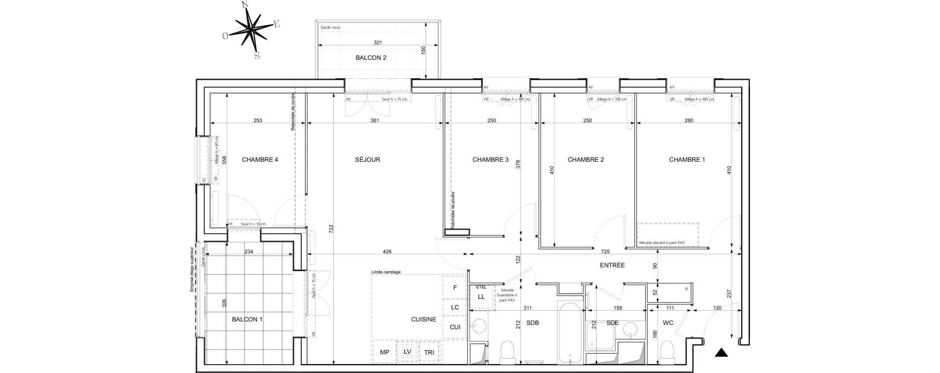 Appartement T5 de 88,37 m2 &agrave; Chessy Centre