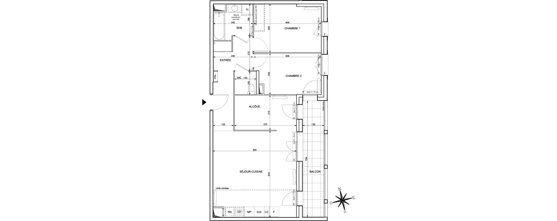 Appartement T3 de 70,61 m2 &agrave; Chessy Centre