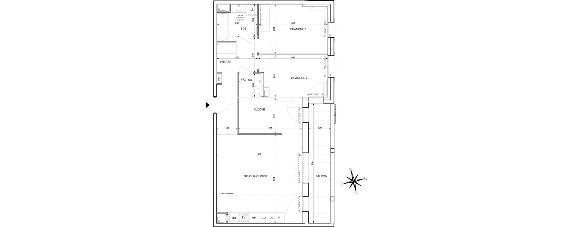 Appartement T3 de 70,61 m2 &agrave; Chessy Centre
