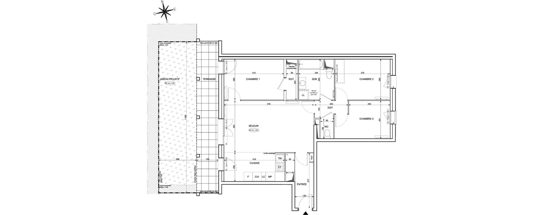 Appartement T4 de 78,79 m2 &agrave; Chessy Centre