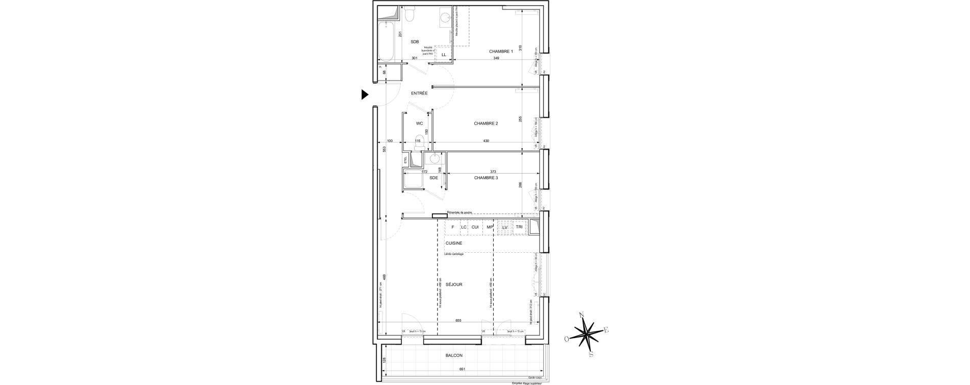 Appartement T4 de 83,52 m2 &agrave; Chessy Centre