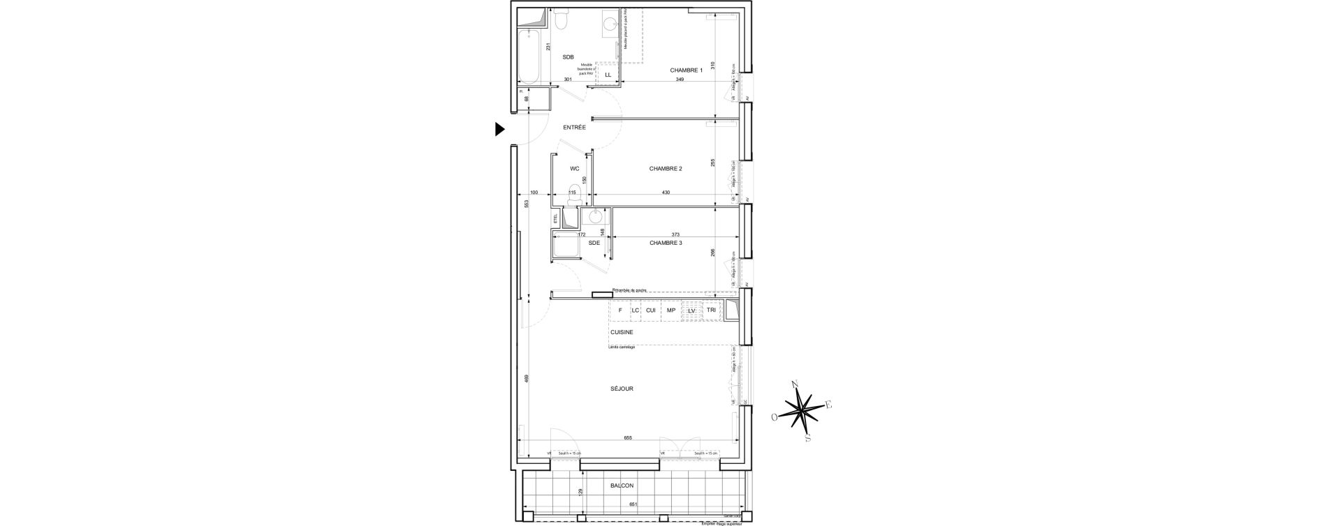 Appartement T4 de 83,52 m2 &agrave; Chessy Centre