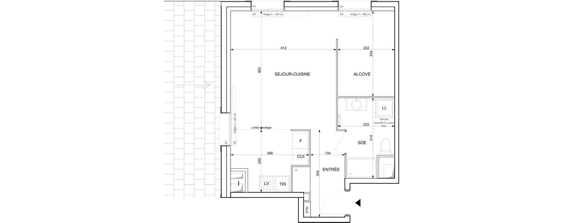 Appartement T1 de 43,65 m2 &agrave; Chessy Centre