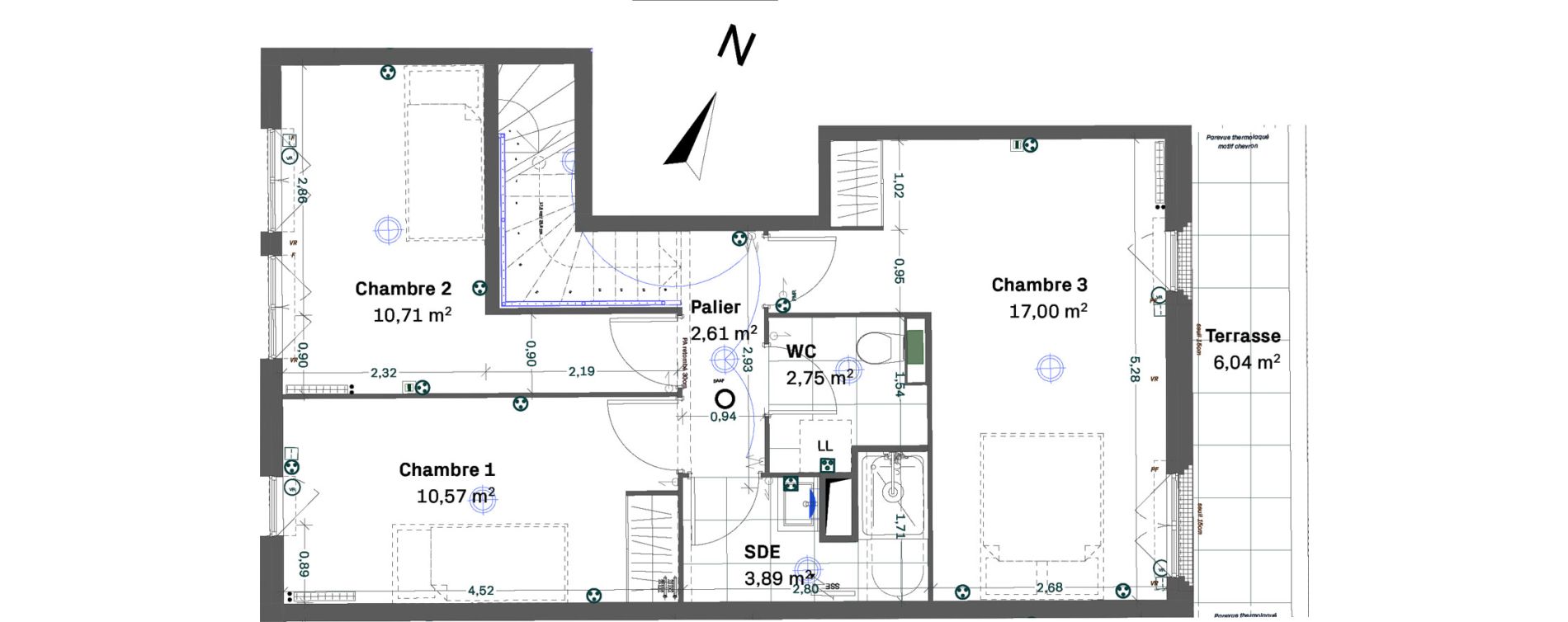 Appartement T4 de 89,91 m2 à Chessy Centre