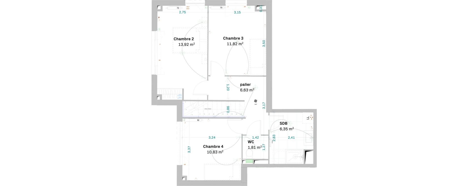 Appartement T5 de 103,16 m2 &agrave; Chessy Centre