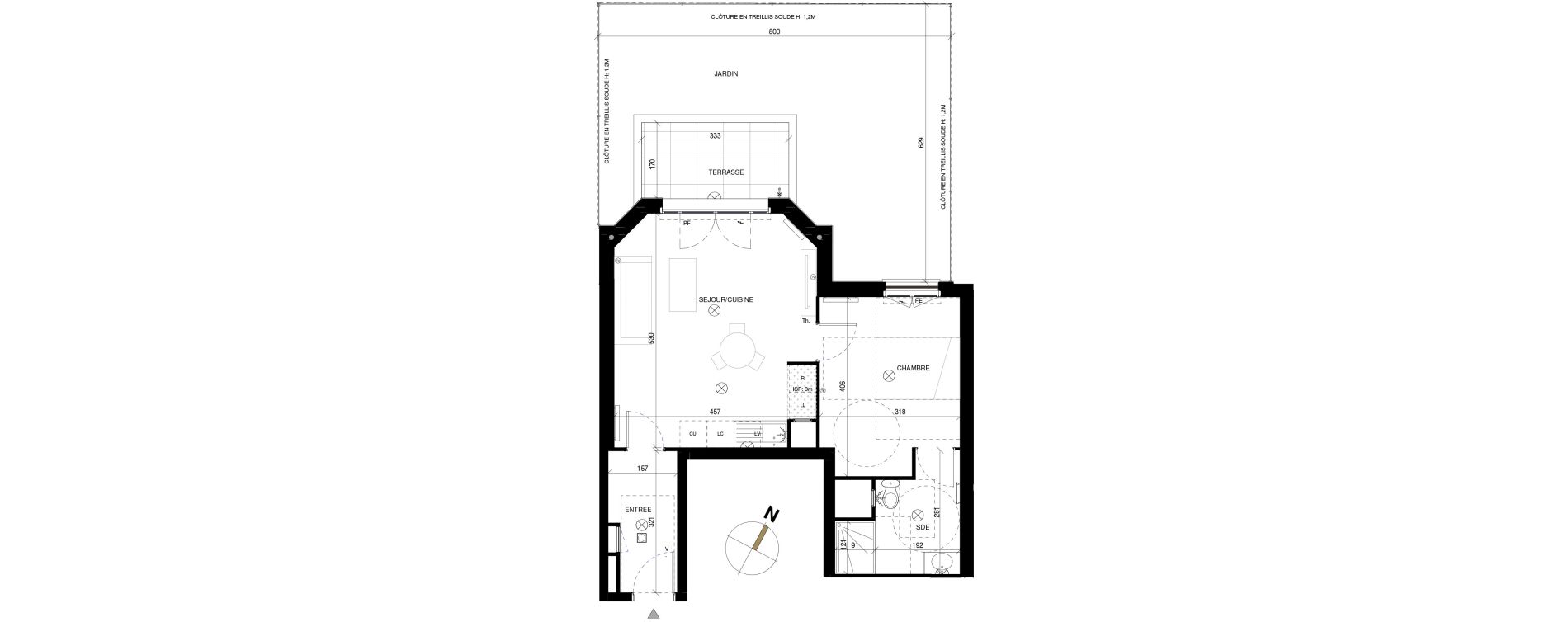 Appartement T2 de 45,70 m2 &agrave; Chessy Les studios et congr&egrave;s