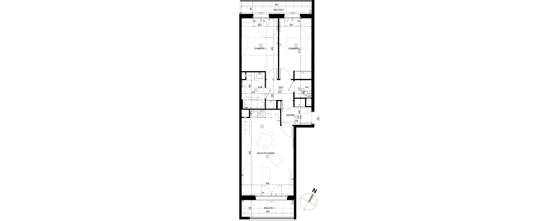 Appartement T3 de 63,38 m2 &agrave; Chessy Les studios et congr&egrave;s