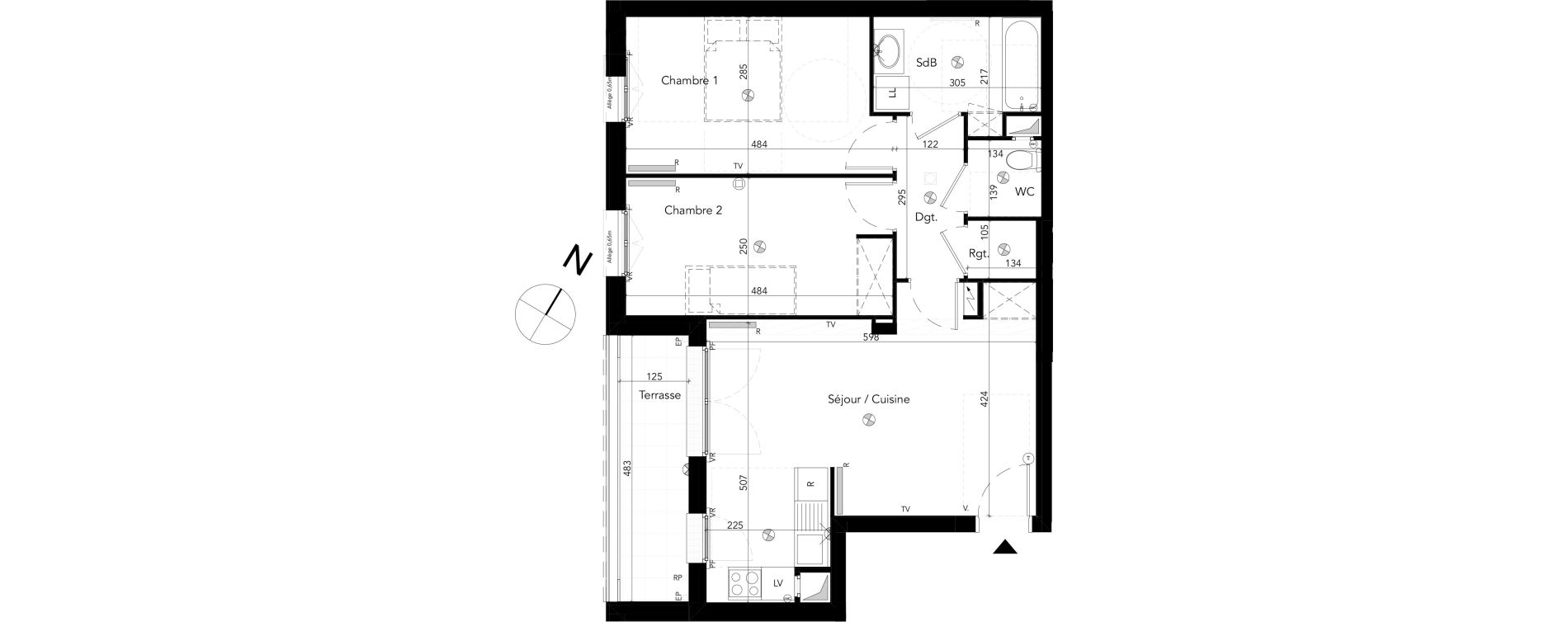 Appartement T3 de 63,13 m2 &agrave; Chessy Les studios et congr&egrave;s