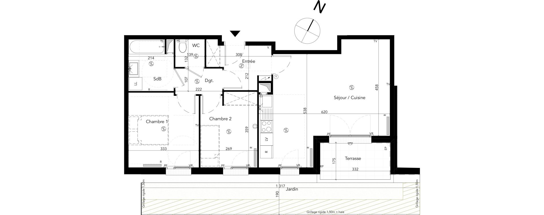 Appartement T3 de 64,11 m2 &agrave; Chessy Les studios et congr&egrave;s