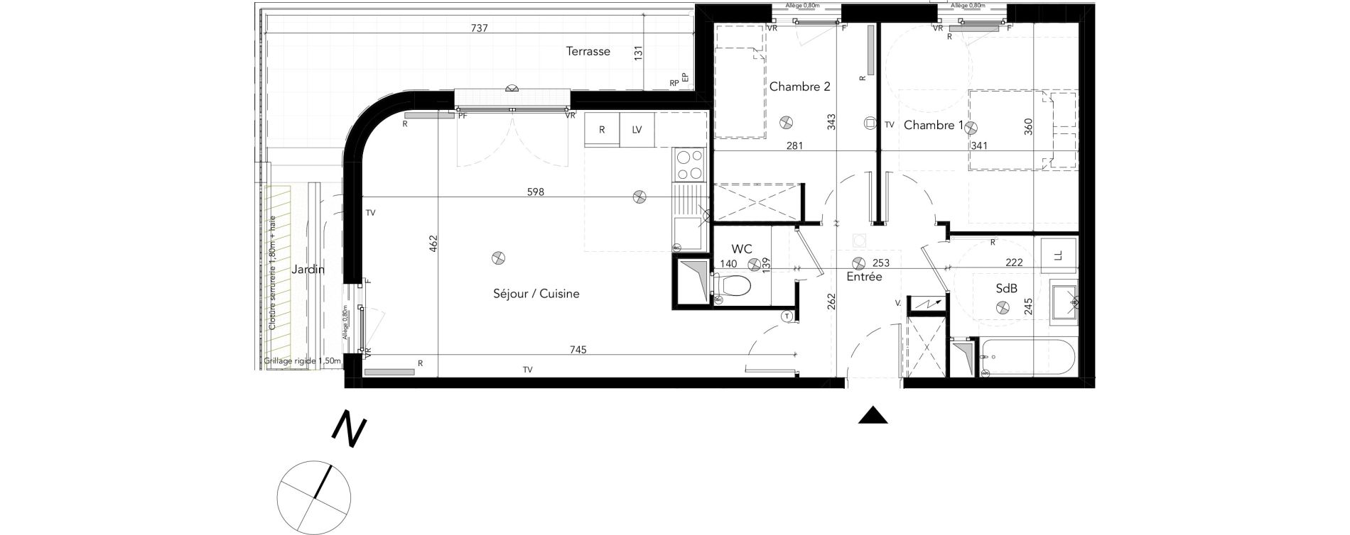 Appartement T3 de 63,60 m2 &agrave; Chessy Les studios et congr&egrave;s