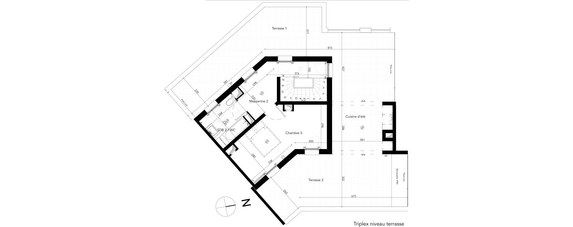 Duplex T6 de 138,92 m2 &agrave; Chessy Les studios et congr&egrave;s