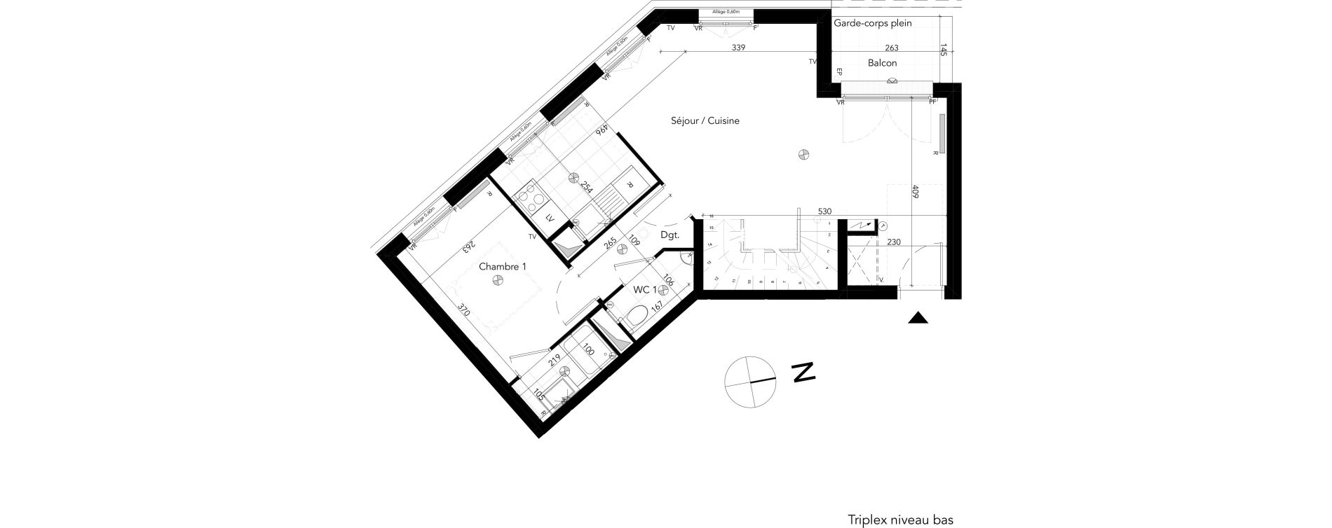 Duplex T6 de 138,92 m2 &agrave; Chessy Les studios et congr&egrave;s